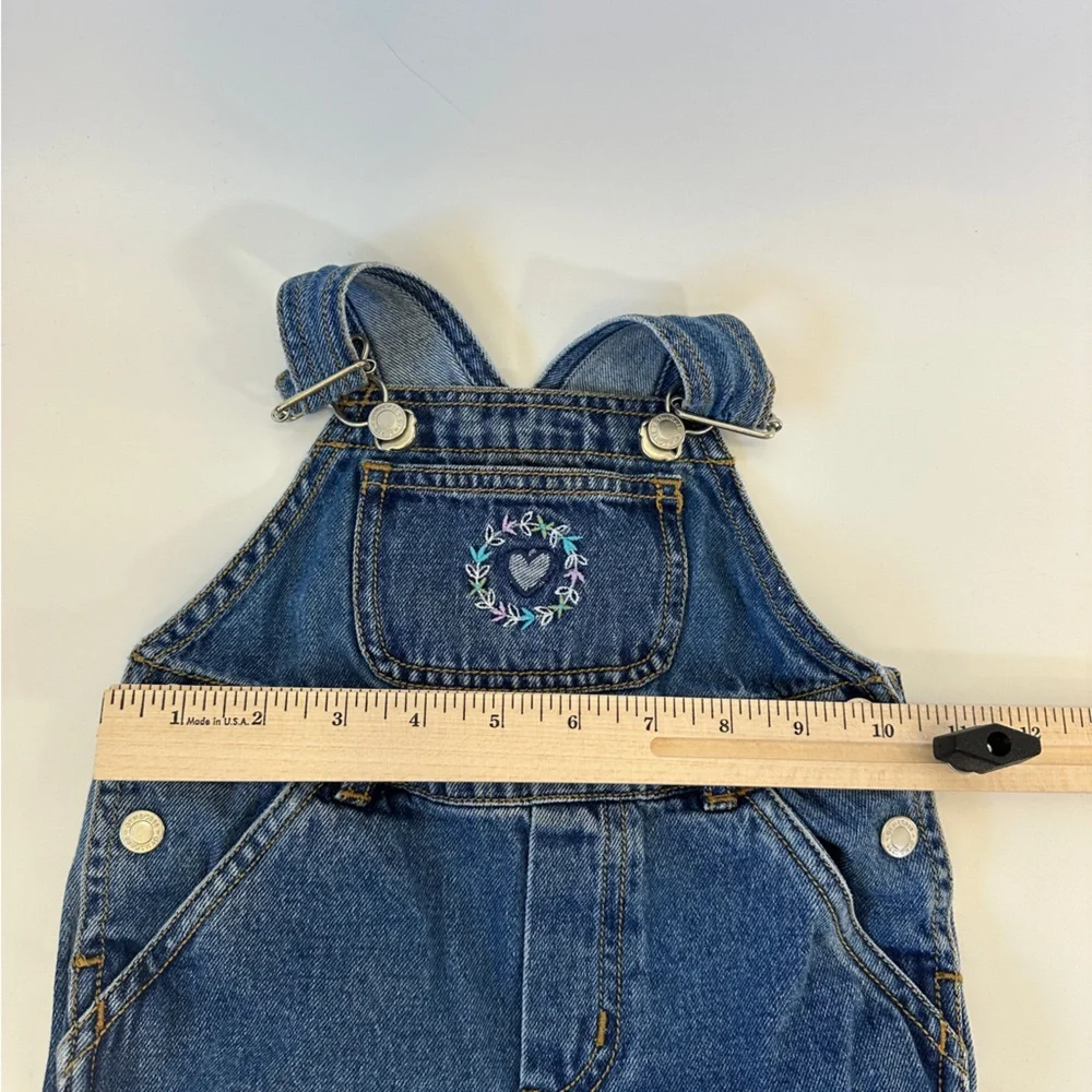 VTG Gymboree Rainbow Label 1999 12-18 Months Girls Embroidered Overalls XX-SMALL